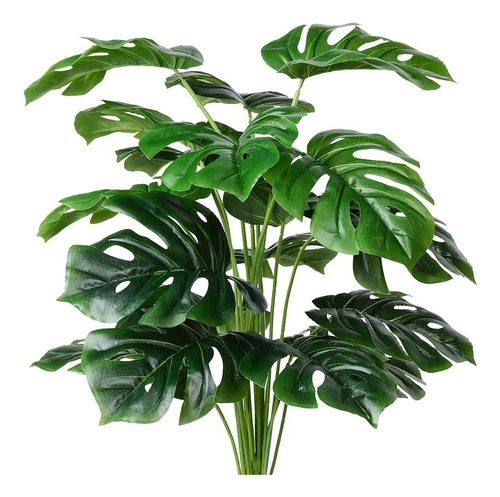 Planta Artificial Monstera, 18 Hojas, Decoración Con Maceta,