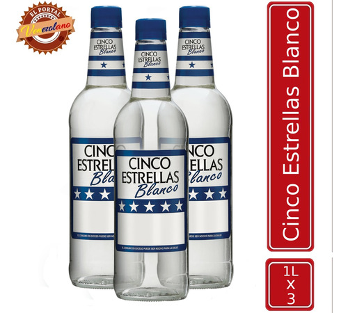 Ron Venezolano 5 Estrellas  X3 - mL a $30