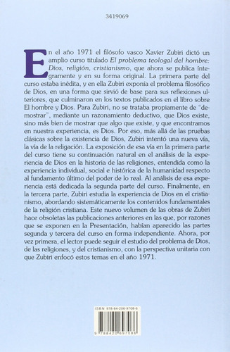 El Problema Teologal Del Hombre : Dios, Religión, Cristianismo, De Xavier Zubiri Apalategui. Editorial Alianza En Español