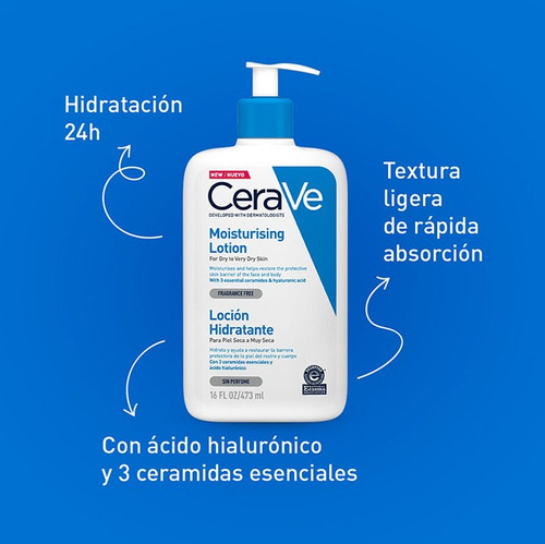 Loción Hidratante Cerave Para Piel Normal A Muy Seca 473ml