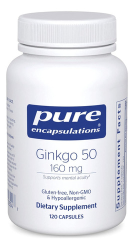 Ginkgo 50 160 Mg Pure Encapsulations 120 Cápsulas