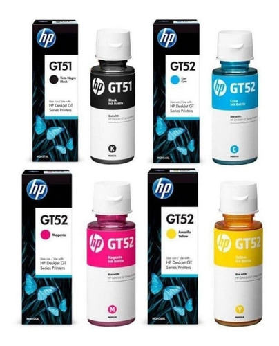 Combo Tinta Hp Gt51 + Gt52 Colores Original Hp 5820 410 415