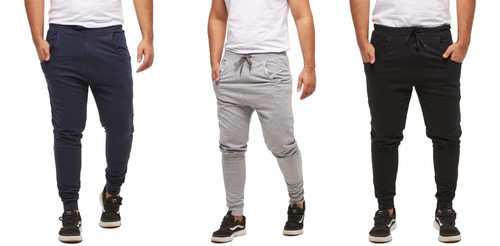 Combo 3 Calça Moleton Masculina Skinny Slim Sport Luxo M5 