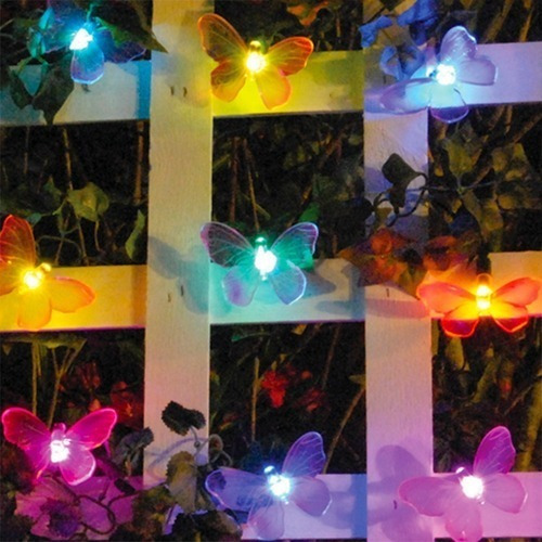 Imagen 3 de 6 de Guirnalda Solar Mariposa 5 Metros 50 Led Multicolor