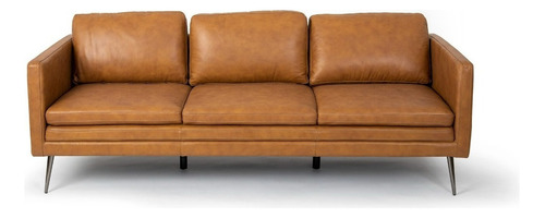 Sofa 3c Tesa Tan Cuero The Popular Design Color Marrón Claro