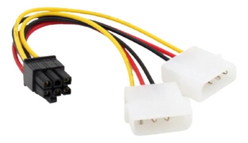 Cable Poder Tarjeta De Video Pci-e 6 Pines A 2 Molex 4 Pines