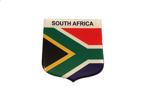 Adesivo Resinado Em Escudo Da Bandeira Da África Do Sul