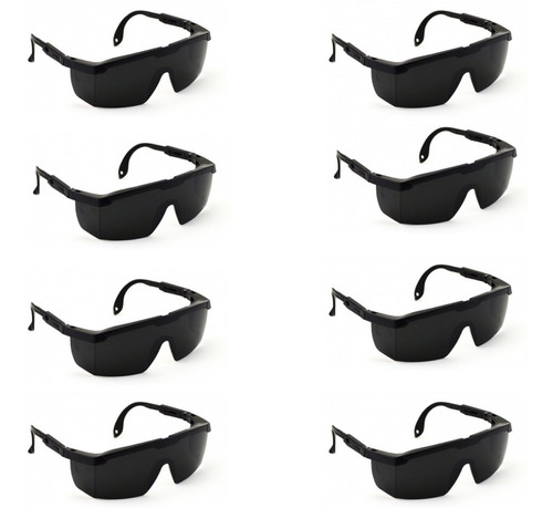 Kit De 8 Unidades Oculos Segurança Rj Transparente Poli-ferr