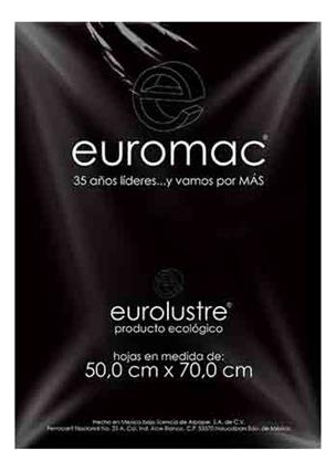 Papel Lustre Euromac El0034 Color Negro 50cmx70cm 25 Hojas