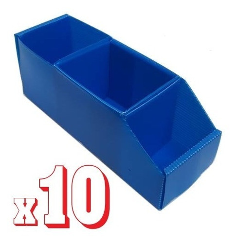 Caja Plastica Corrugado Gaveta Organizador Exhibidor  (30x10x11) 2divisiones Pack X 10 Me