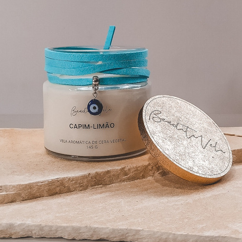 Imagem 3 de 5 de Vela Aromática Vegetal Capim-limão 140 G Full - Bendita Vela