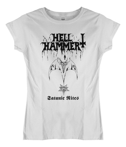 Polera Mujer Hellhammer Satanic Rites Metal Abominatron
