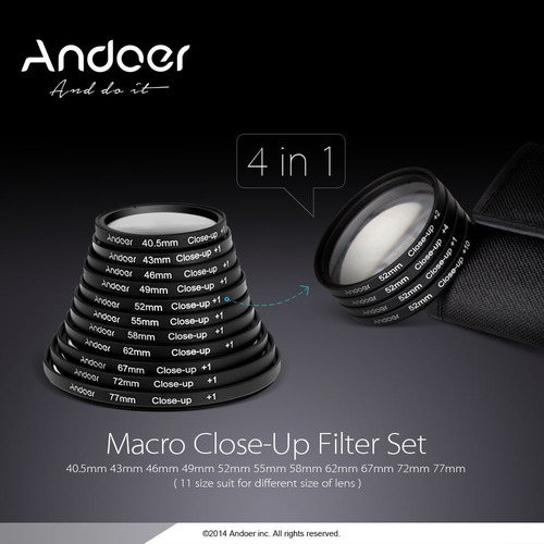 Juego De Filtros De Primer Plano Macro Andoer De 52 Mm +1 +2