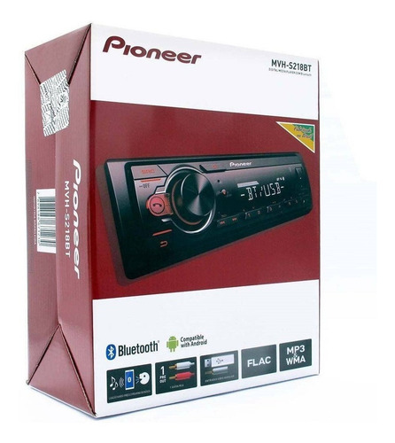 Som automotivo Pioneer MVH S218BT com USB bluetooth e radio