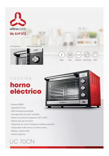 Horno De Mesa Electrico Ultracomb Uc 70cn 70 Lts Grill Conv - Casa Aloise