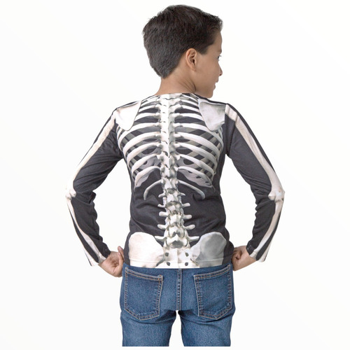 Playera Niño Esqueleto 3d Disfraz Para Fiesta