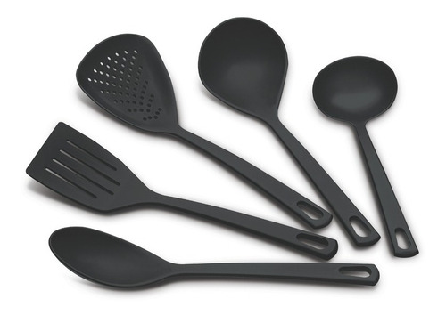 Jgo. Utensilios 5 Pzas. Color Negro - Tramontina Tr8090