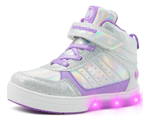 Tenis Bubble Gummers Palacio Arcoiris Plata Luces 14 A20