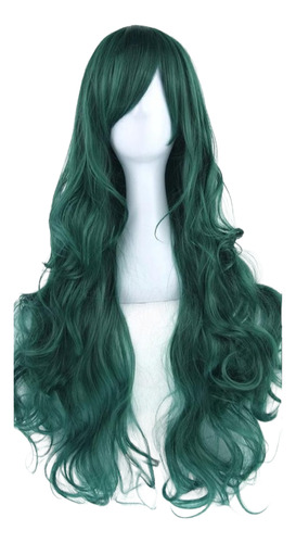 Peluca Verde Oscuro Kankaleon Disfraz Cosplay Cabello Curly