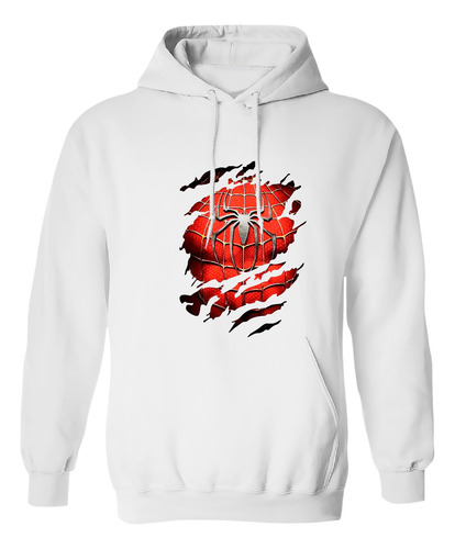 Sudadera Con Gorro Traje Spiderman Oculto Rasgado