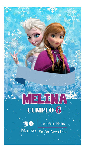 Invitación Digital - Frozen - Elsa Y Anna