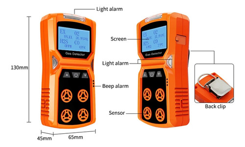 Medidor De Gas Con Detector De Gases O2 H2s Co Lel 4 En 1
