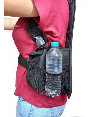 4 Mochilas Pirulito Claudinho do som com haste de 1 metro preto