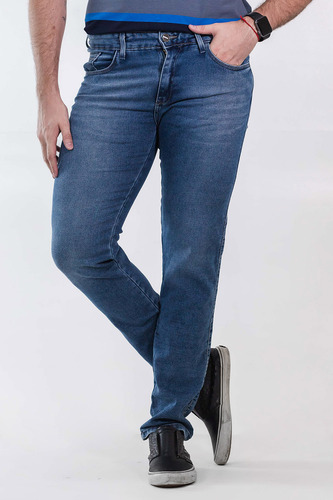 Calça Tradicional Jeans Masculina Azul Strech Anticorpus