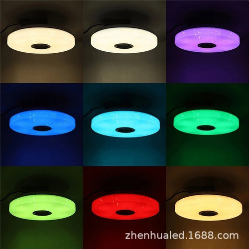 Plafón Musical Bluetooth 30cm Multicolor Rgb .