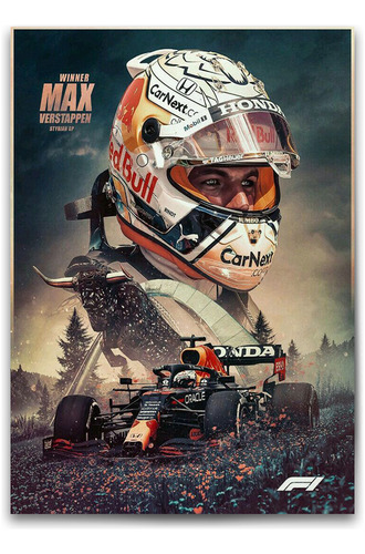 Póster Papel Fotográfico Formula Uno Verstappen Sala 80x120