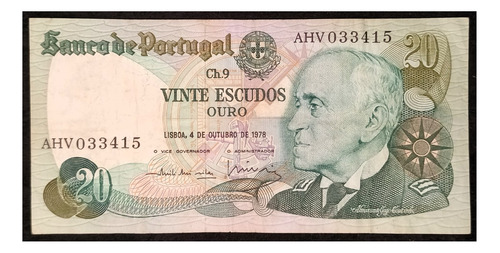 Portugal 20 Escudos 1978 Mb Pick 176