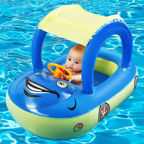 Boya Inflable Para Bebés Con Toldo Infantil Para Nadar
