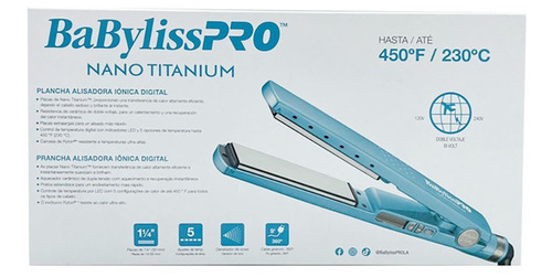 Plancha de cabello BaBylissPRO Nano Titanium BNT4091TPE Titanium azul 127V