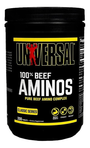 Amino Beef De Universal Nutrition 200 Tab + Dieta Y Rutina