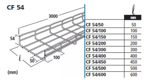 Bandeja Portacables Cablofil Cf54/100bsez X 3 M Cm000071