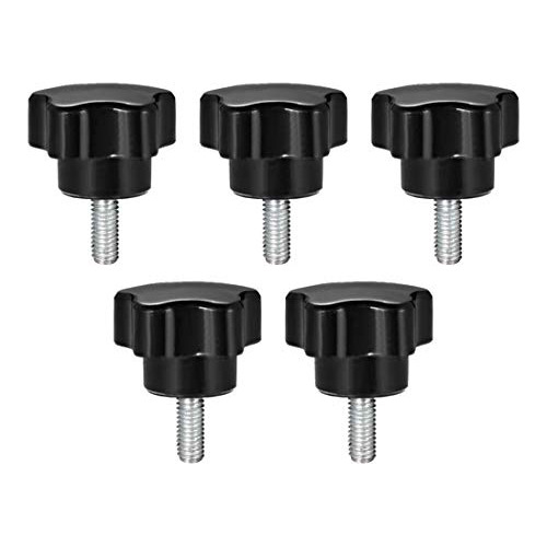 5 Pomos En Forma De Estrella Uxcell, M6 X 10 Mm, Rosca Macho
