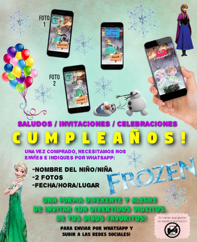 Invitación Digital Animada De Cumple - Frozen!