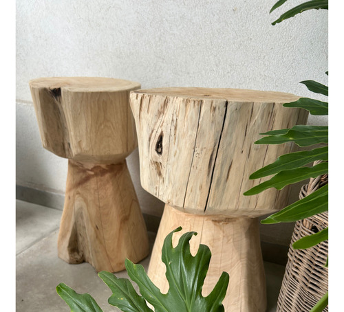Tronco Mesita Auxiliar De Madera Cipres