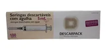 Comprar Seringa 5ml Luer Slip + Agulha 25x7 Caixa Com 100 Un 