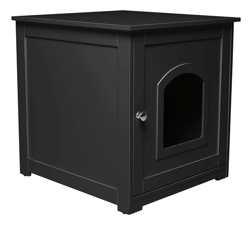 Zoovilla Kitty Litter Loo Hidden Litter Box Furniture, Black