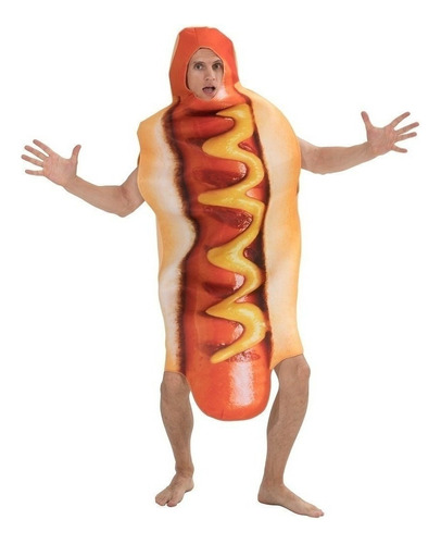 Disfraz De Hot Dog Para Adulto Para Carnaval De Halloween