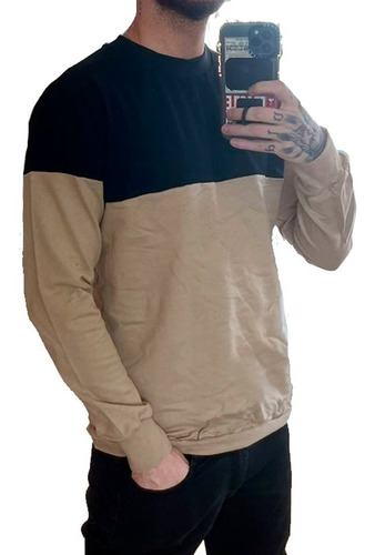 Imagen 1 de 4 de Buzo Bicolor Sin Capucha Hombre Slim Fit Art H015