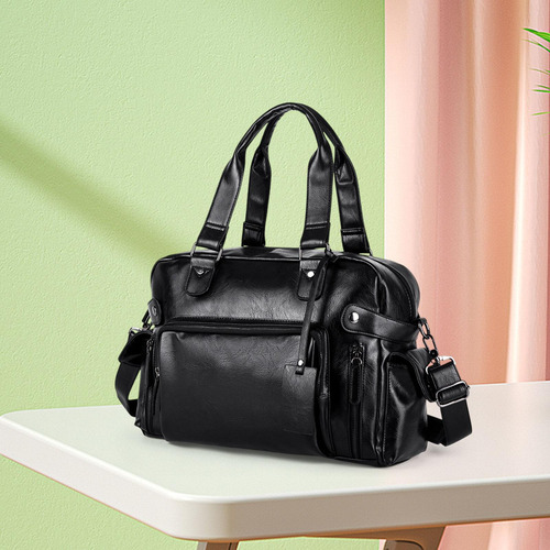 Bolso De Hombro De Cuero Para Hombre Con Correa Ajustable