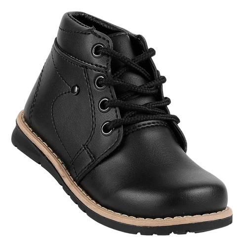 Zapato Escolar Niño Negro Tacto Piel Krsh 19203801