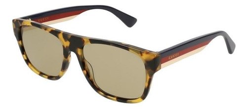 Gucci Gg0341s 006 Square Shape Carey Rojo Ambar