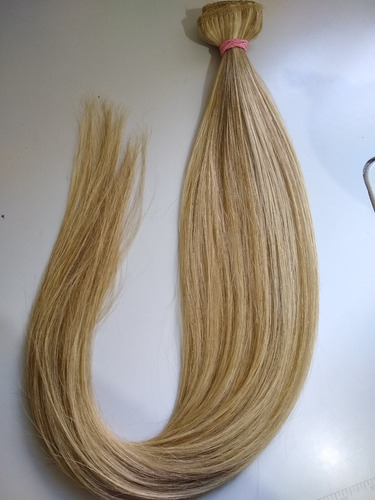 Imagem 3 de 7 de Cabelo Humano Mechado Loiro Tela Tic Tac 55cm 50g Mega Hair