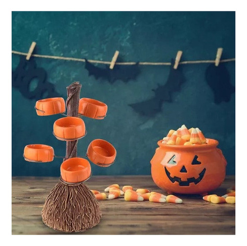 Soporte Para Aperitivos De Halloween Con Forma De Calabaza,