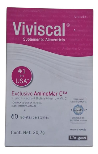 Viviscal 60 Tabs Formula Natural Zinc + Niacina + Biotina Sabor Na