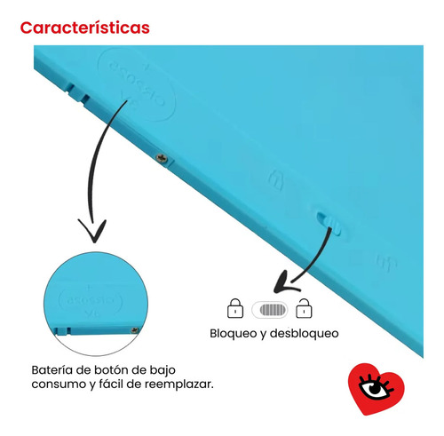 Pizarra Magica Rojo 12 Pulgadas Tableta Borrable Veoquiero