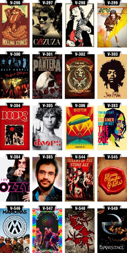Placas Decoratias Mdf Quadros Rock Pop Bandas Corte Laser